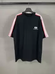 Correct version high quality B 25SS new raglan sleeve color matching chest embroidery logo short sleeve loose for men and women
