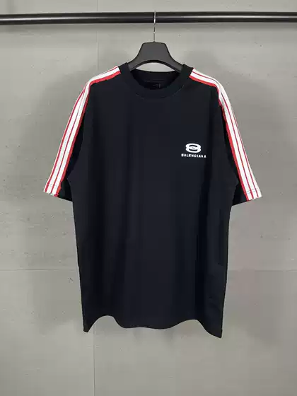 Correct version high quality B 25SS new raglan sleeve color matching chest embroidery logo short sleeve loose for men and women