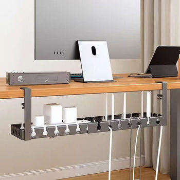 Under-table wire organizer power cord organizing box punch-free under-table wire organizer storage desktop socket routing