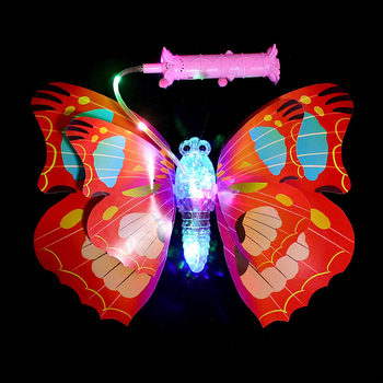 Glowing Portable Butterfly Lantern Electric Butterfly Children's Toy Glowing Music Wings Moving Flashing Butterfly Wholesale