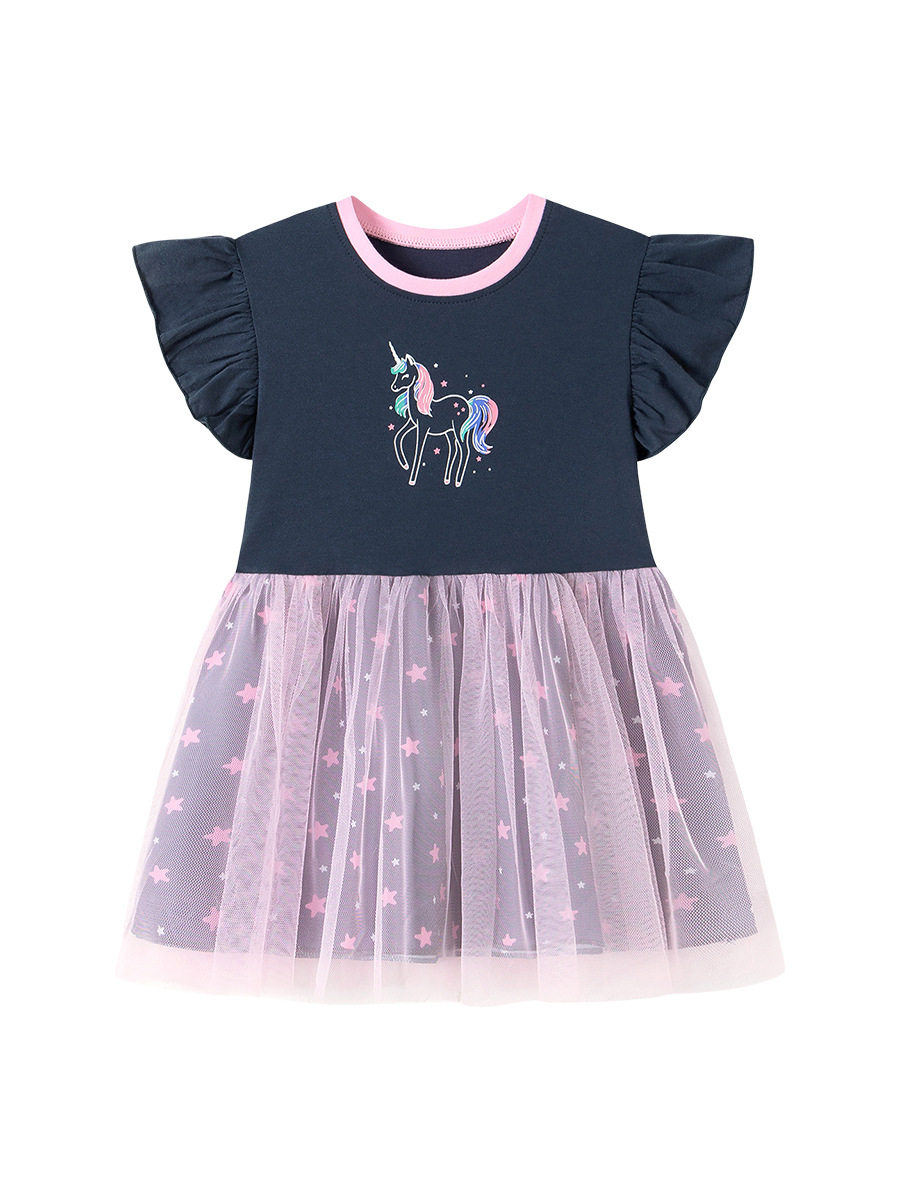 New Summer Girls' Dress, Cute Baby Tulle Dress, [Style] Cartoon Kids' Dress