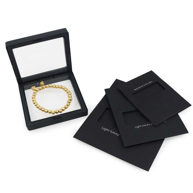 Suspension Box PE Film Ring Earrings Necklace Bracelet Outer Box Finger Cover Transparent Box Wear Armor Jewelry Packaging Box