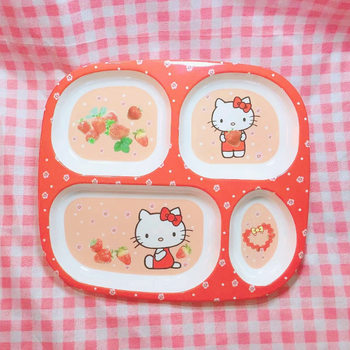 Cartoon Children's Dinner Plate Cute Kindergarten Baby Dinner Dielectric Plate Anti-fall melamine Snack Fruit Plate Tableware