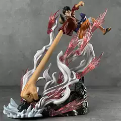 One piece GK Machine gun Luffy long hand rubber fruit battle scene anime hand-made model decoration wholesale