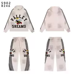 Cross-Border Foreign Trade 2026 Spring New American Hip-Hop Trendy Brand Vale Forever Sweatshirt Set with Embroidery and Print