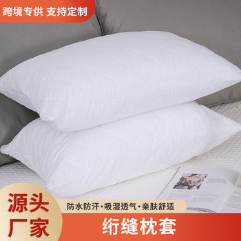 Amazon Quilted Pillowcase Wholesale Cross-Border Quilted Thickened Brushed Cloth Hotel Inn B&B Quilted Pillowcase