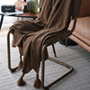 Nordic Simple Style Knitted Tassel Sofa Blanket Decorative Air Conditioning Blanket Ready for Delivery New Hanging Ball