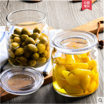 Libby Glass Transparent Sealed Jar Storage Bottle Kitchen Glassware Snack Milk Powder Tea Jar Special Price Factory