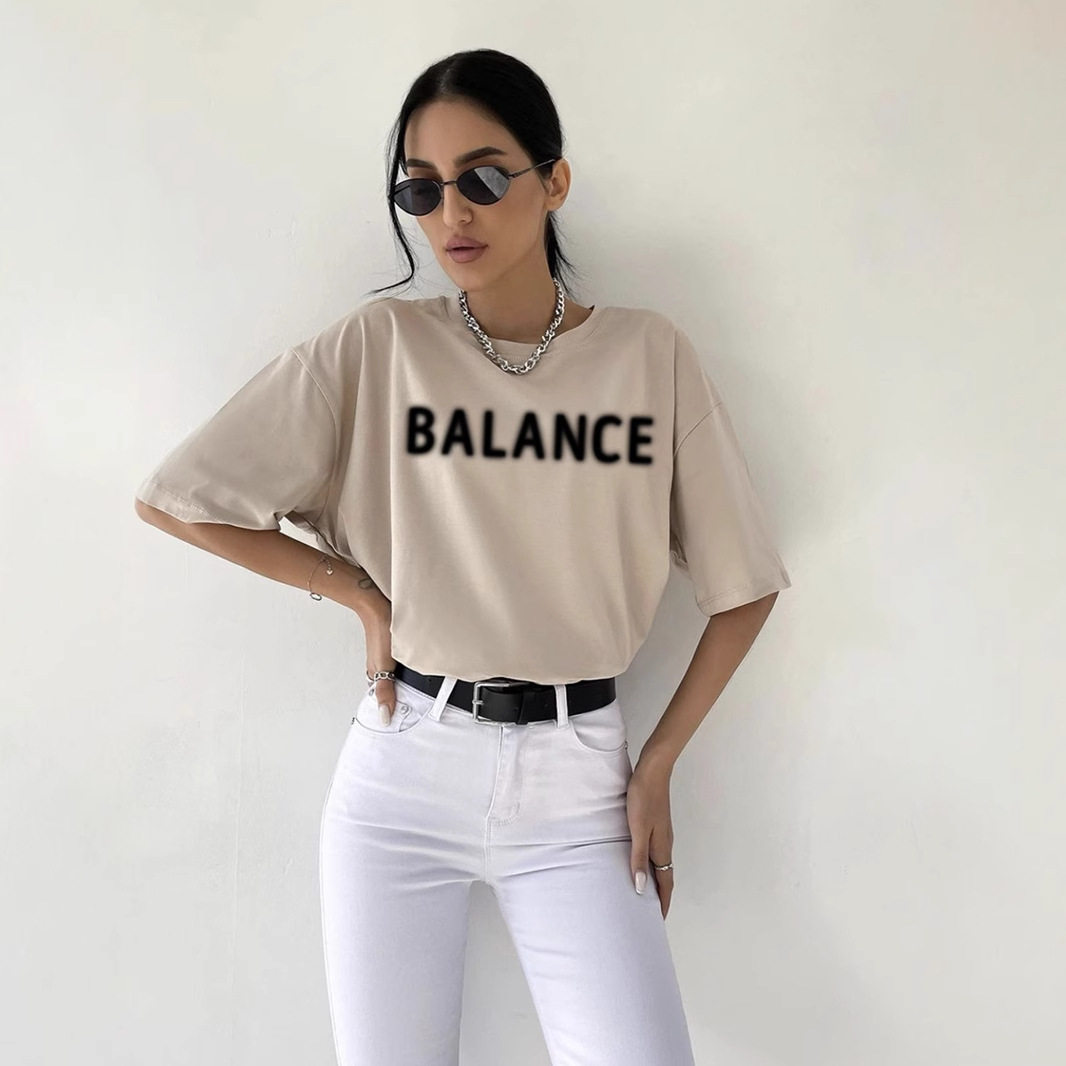 Womens Summer Graphic T Shirt Casual Loose Fit Round Neck 100 Cotton Versatile Style Wholesale Available