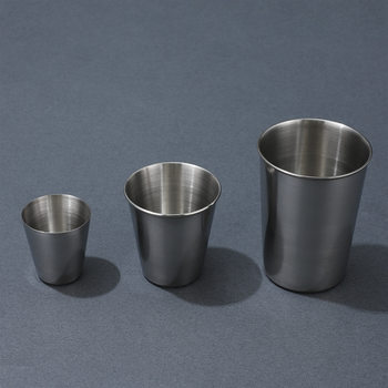 Factory direct portable stainless steel wine glass outdoor portable beer glass carry small wine glass leather case