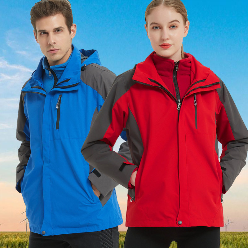 Outdoor assault clothing men's three-in-one women's windproof overalls detachable mountaineering clothing spot wholesale logo