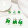 Four-leaf clover plant specimen time glass necklace green pendant sweater chain key chain diy accessories in stock