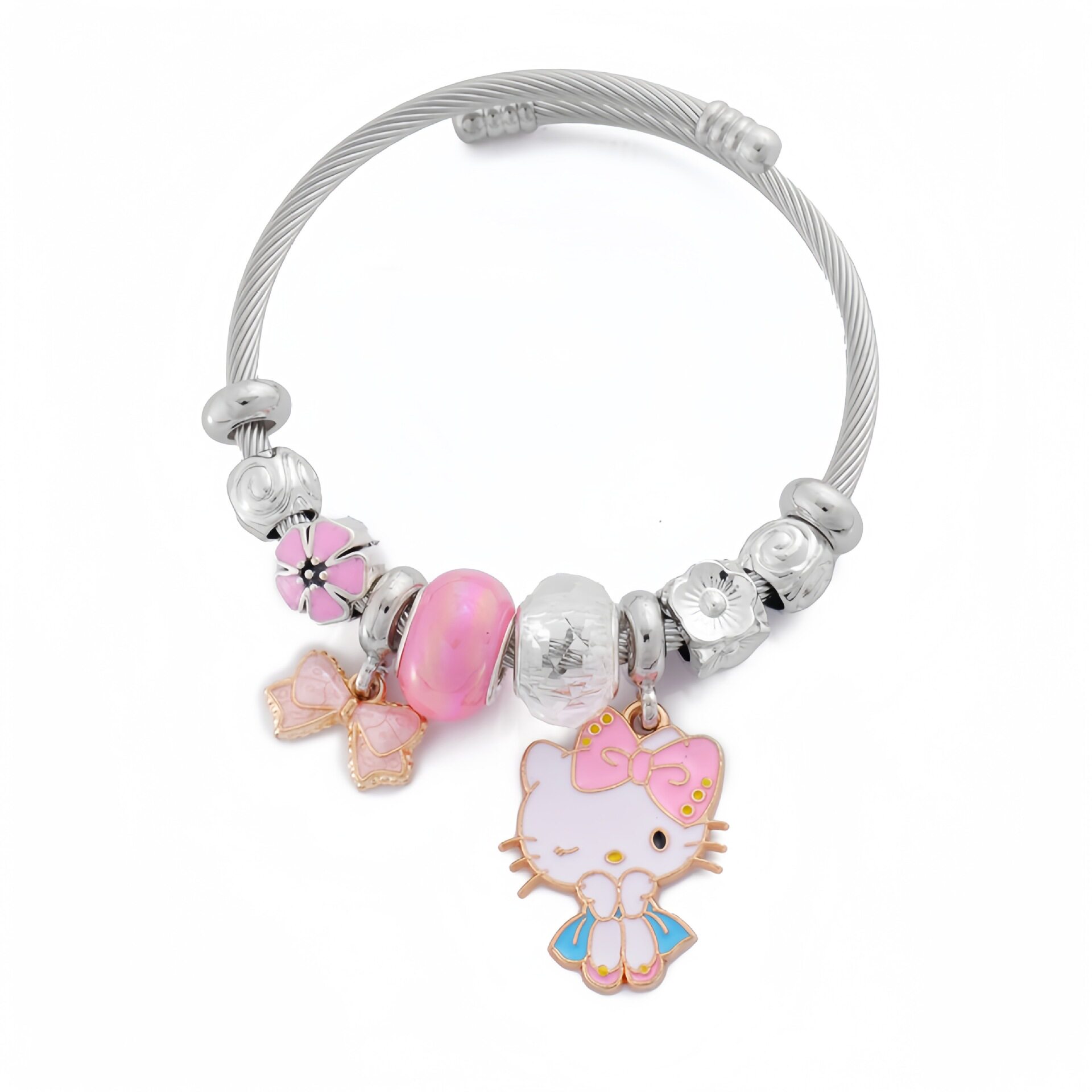 Pink Panjia Bracelet KT Cat Bracelet Cross-border Cartoon Cute Bracelet Pando Hello Kitty Pull Jewelry Factory Wholesale