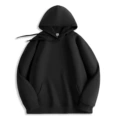 Black cashmere hooded sweatshirt