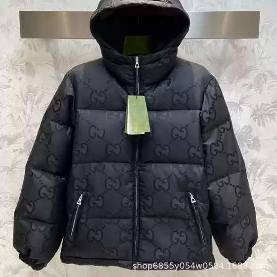 Cross-Border Jacquard Patterned All-Over Print Hooded Jacket, Unisex, Autumn and Winter Thickened Warm Short Windproof Coat