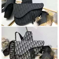 New Men's Chest Bag Saddle Bag Canvas Embroidery Jacquard Trendy Cross Bag Casual Crossbody Bag Men and Women Couple Waist Bag