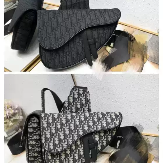 New Men's Chest Bag Saddle Bag Canvas Embroidery Jacquard Trendy Cross Bag Casual Crossbody Bag Men and Women Couple Waist Bag