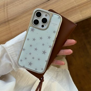 High-End Electroplated Resin Five-Pointed Star Case Suitable for iPhone 17 Pro Max, Apple 16, Niche 14, 15 for Women
