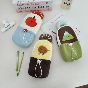 Original Satchel Pencil Case Cartoon Ins High School Student Large Capacity Satchel Stationery Box Can Stand Stationery