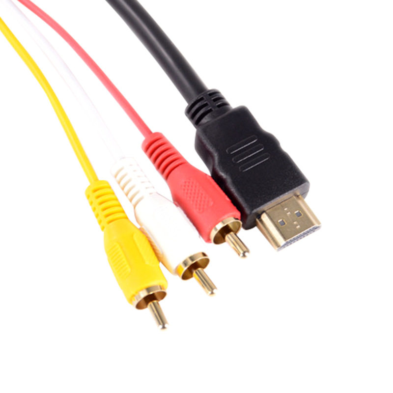 Video Display Hd HDMI to 3Rca Cable Conversion HDMI to Av Cable V to Three-Color Difference Cable Audio Cable