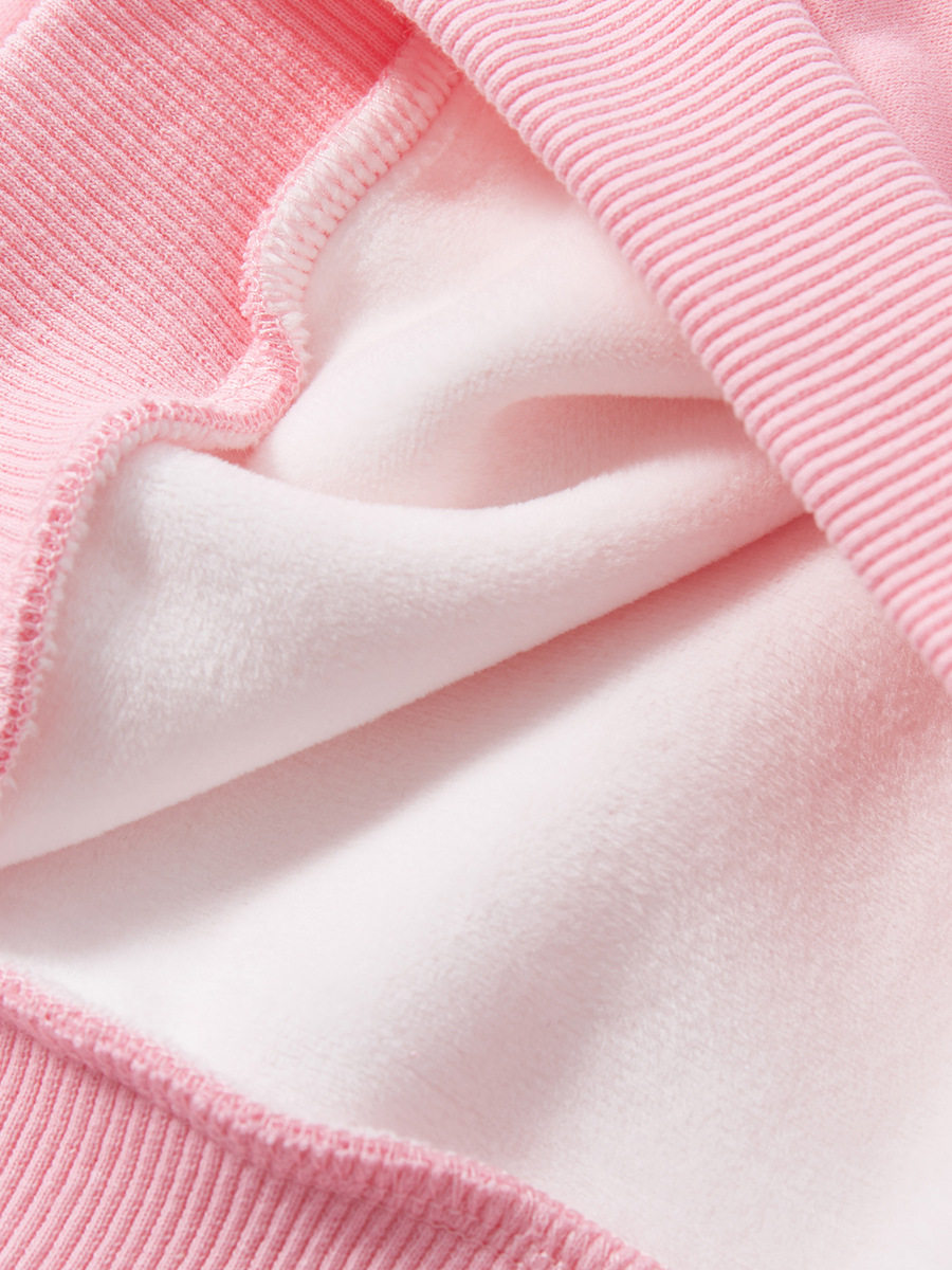 Girls' Fall & Winter Fleece-lined Hoodie, New Crewneck Pullover, Printed Kids' Clothing