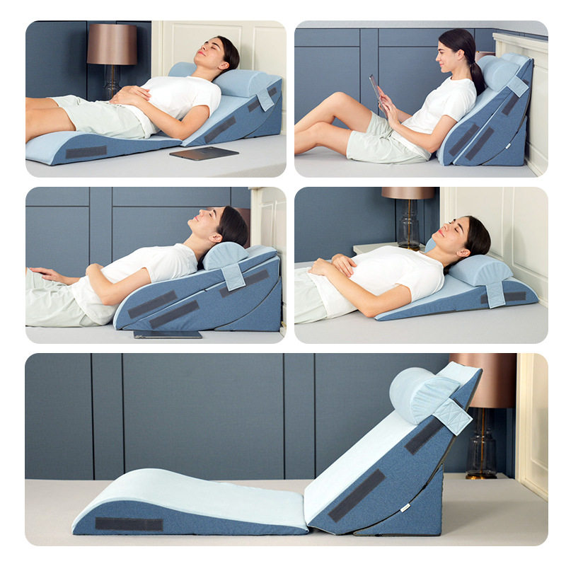 Bed Cushion for the Elderly Care Triangle Pillow Waist Protection for Pregnant Women Large Backrest Pillow Bedside Cushion Slope Cushion Backrest Bay Window Soft Bag