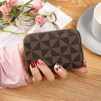 Spot European and American Fashion Small Card Bag Women's ID Card Bag Card Bag Card Case Coin Purse One-piece Bag Zipper Bag