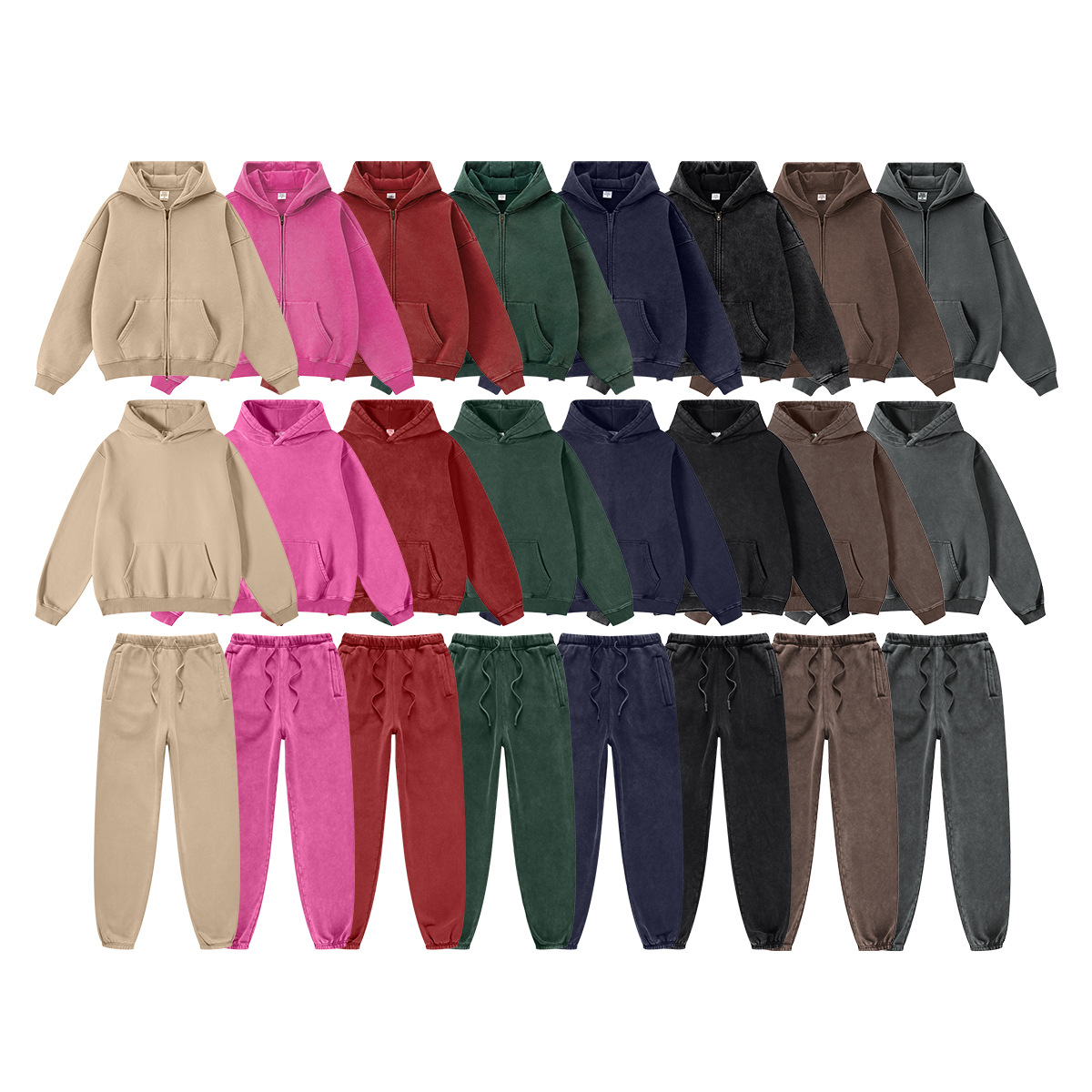 BE男装|2025秋季重磅oversize开衫连帽卫衣宽松潮牌拉链外套套装