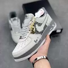 Pure Original Af1 Air Force 1 Dark Gray Men's and Women's Versatile Low-Top Couple Double Hook White Dark Gray Sports Casual Shoes Trend