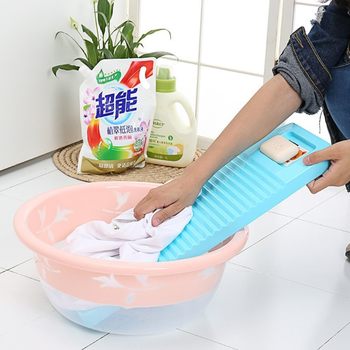 Large Thickened Drop-Resistant Creative Candy-Color Thickened Plastic Washing Board Anti-Slip Washing Board Laundry Helper