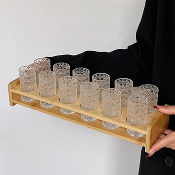 Embossed Thickeneded Gemstone Pattern White Wine Glass Shot Glass Set One-Cup Jagermeister Spirit Glass Cocktail Glass Small Wine Cup