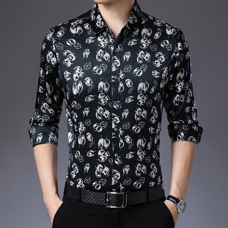 (Mới) Mã B9899 Giá 3500K: Áo Sơ Mi Nam Jitdth Dài Tay Họa Tiết Hoa Thời Trang Nam Chất Liệu Lụa Tơ Tằm G06 Sản Phẩm Mới, (Miễn Phí Vận Chuyển Toàn Quốc).