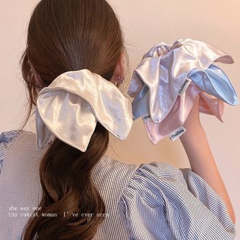 Korean-style silky satin square hair band high-grade temperament hair rope tie hair band ball head glossy hair style hair rope