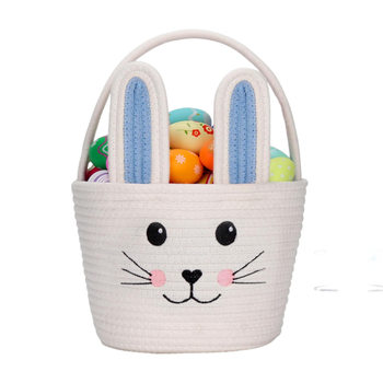 Halloween Rabbit Basket Storage Basket Cotton Rope Storage Basket Rabbit Basket Satchel Basket Hand-Woven Basket Sundry Storage Box