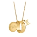 Gold color-ring necklace