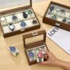 Walnut Wood Grain Watch Box, Watch Storage and Display Box, Integrated Watch Case, Detachable, Dustproof, Light Luxury Watch Box
