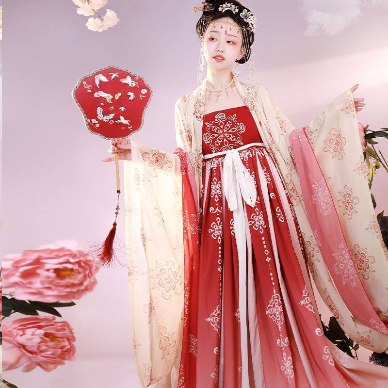 Stranger Shengge Original Hanfu Women's Chebula Skirt [Fanhua Language] Big Sleeve Shirt Tang Style Embroidery Restoration Super Fairy Spring and Summer