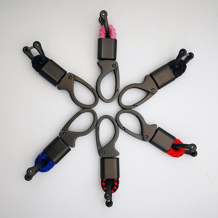 Car Keychain Lobster Pliers Simple Hardware Accessories Laser Laser Pattern Braided Rope Horseshoe Buckle Car Keys