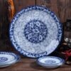 [Blue and white porcelain plate 8-inch underglaze] suit ceramic creative plate household bone china dish plate household