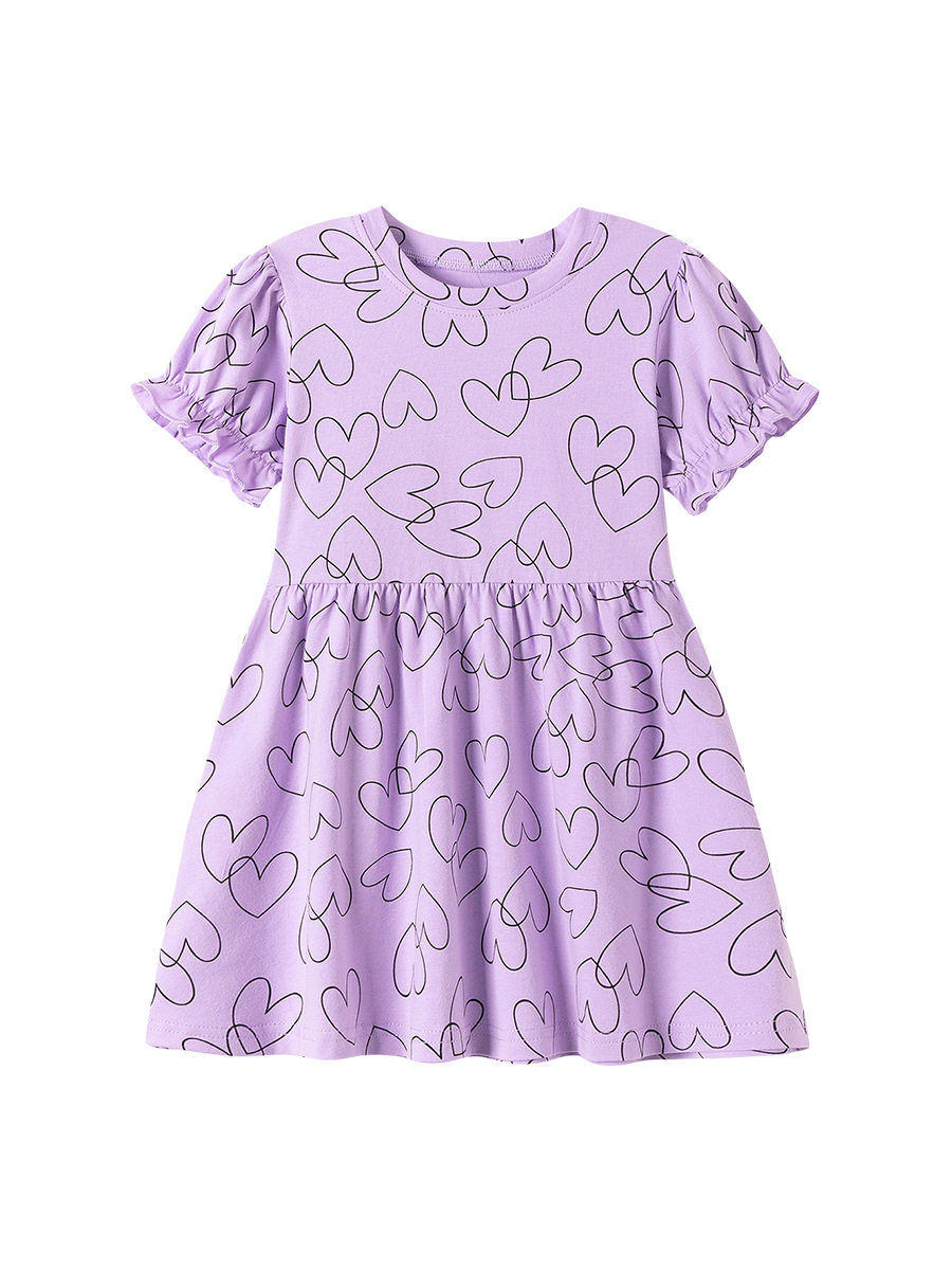 Dropshipping & distribusi gaun anak, gaun anak lengan pendek musim panas, gaun anak lucu gaya