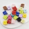 TikTok Explosions 14mm Through Hole Cheese Dopamine Color Square Beaded Mobile Phone Chain Head Rope DIY Accessories Beads
