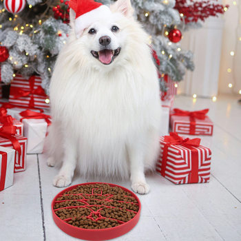 Amazon Christmas Tree Dog Slow Food Bowl Dog Bowl Small and Medium Puppy Slow Food Anti-choking Cat and Dog Food Bowl