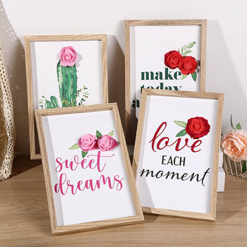 Factory wholesale in stock a4 photo frame desktop wooden decoration Table 11-inch photo frame living room decoration
