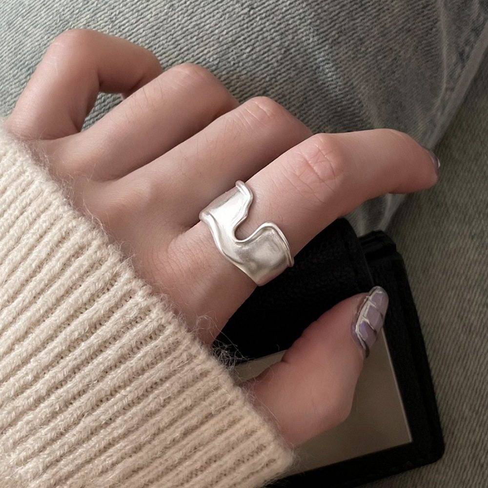 夏季复古重工925纯银戒指女小众轻奢高级感不掉色ins风百搭银饰品