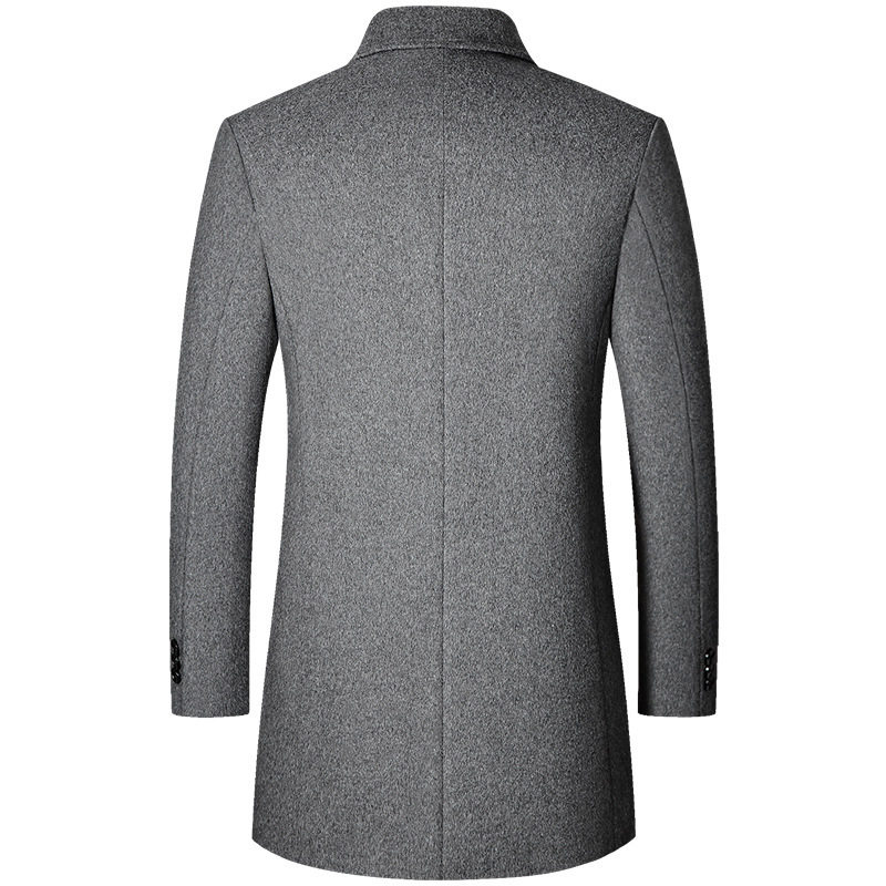 Mens Wool Blend Overcoat Mid Length Autumn Winter Wear Available in Gray and Black Wholesale