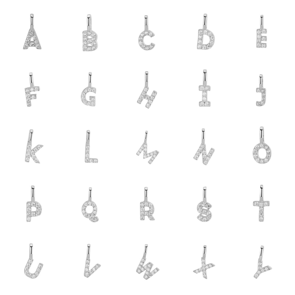 S925 sterling silver your name 26 English letter pendant cute mini DIY with clavicle chain female cross-border