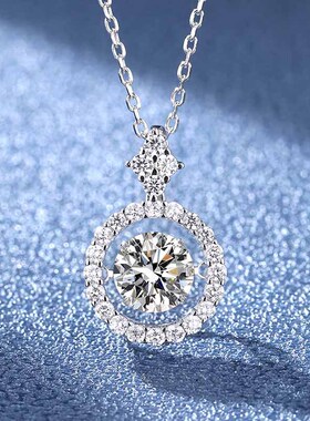 S925银莫桑石迷你追光灵动项链吊坠链条轻奢七夕礼物抖音热卖款