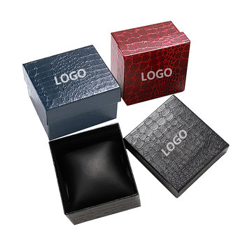 Wholesale Square Crocodile Pattern Heaven and Earth Cover Watch Box Pebbled Watch Packaging Box Display Gift Ready Stock