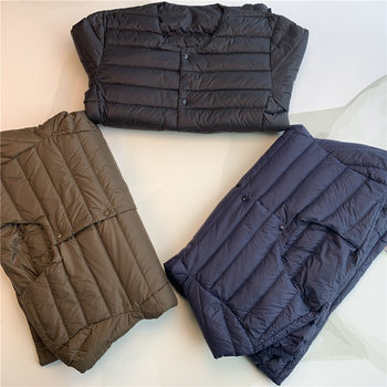 Autumn and Winter New 90 White Duck Down Stacked Wearing Warm Liner Wearing Buttons Lightweight plus size Down Jacket Men's NS5110YZ