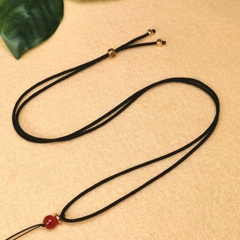 DIY Lily Gold Buckle Pendant Lanyard Neck Hanging Rope Thin Adjustable Necklace Rope for Men and Women Jade Jade Hanging